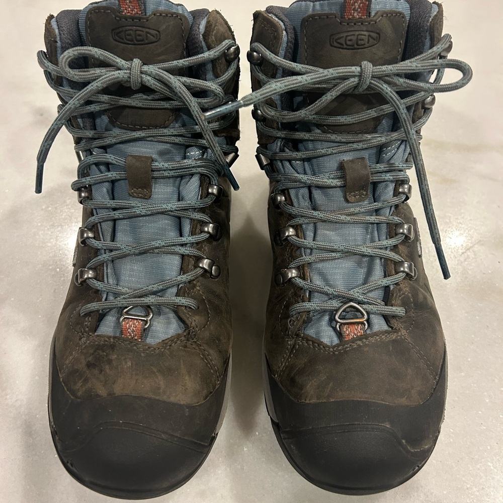 Keen Brown and Blue Hiking Boots with Trail Support